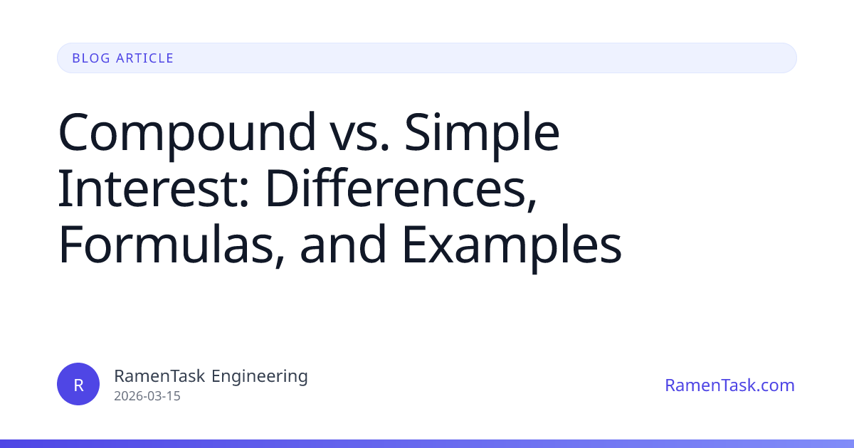 Compound vs. Simple Interest: Differences, Formulas, and Examples ...